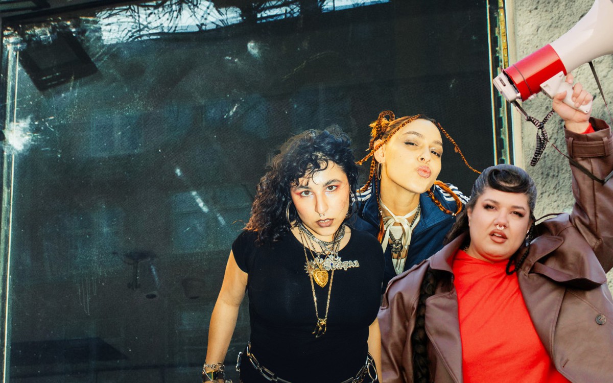 Eine Fotocollage mit den Künstler*innen Faravaz, Katanna und Isi I